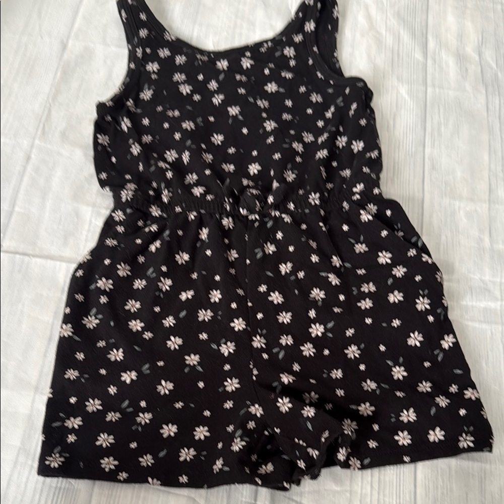 Black Floral Romper